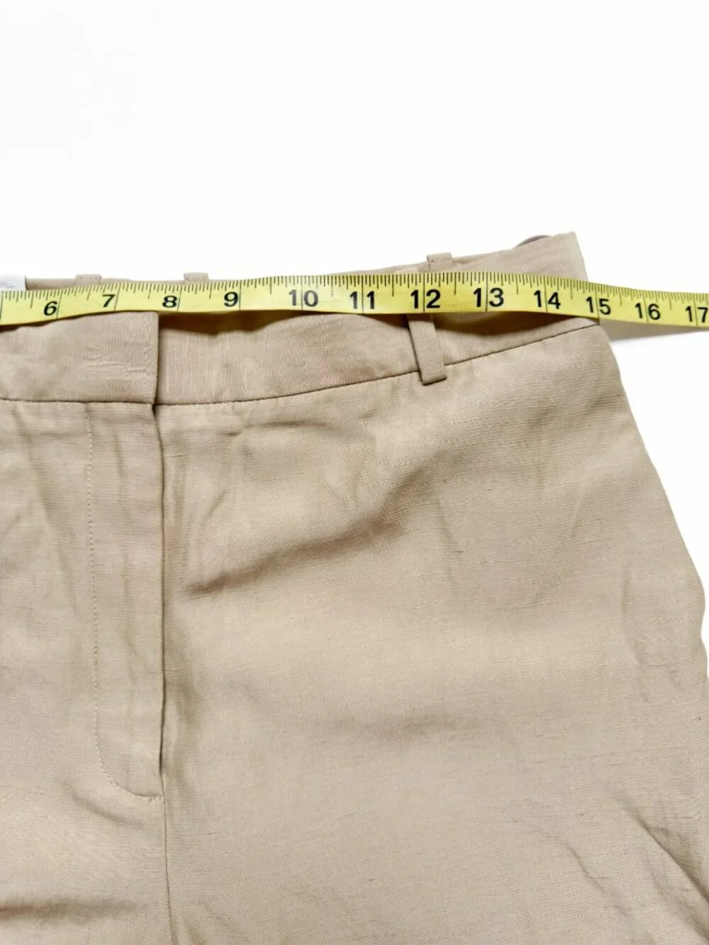 Aritzia Babaton Agency Linen High Rise Straight Leg Pant Humus Beige Size 8 NEW